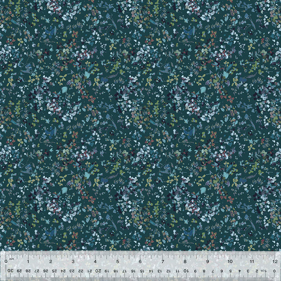 Cotton Fabric, WILDFLOWER, WINTERGREEN, 53808-15, FLORET Collection by Kelly Ventura for Windham Fabrics