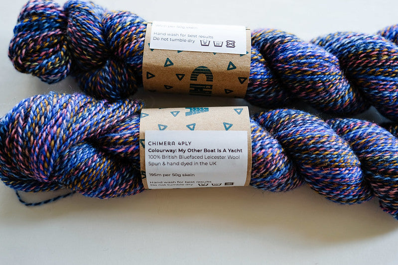 RIVERKNITS Yarn CHIMERA 4-PLY, MY OTHER BOAT IS A YACHT, British Bluefaced Leicester Wool