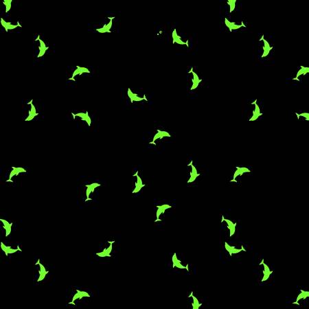 GLOW in the DARK Fabric SSCATTERED DOLPHINS 2 Bright Pink from Ocean G –  SoKe