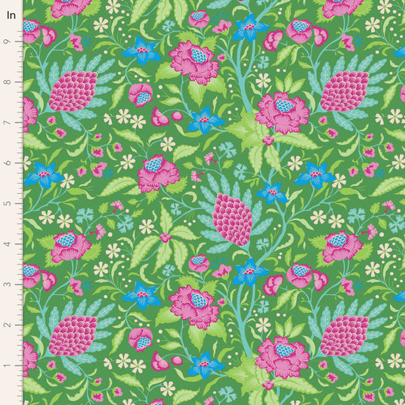 Tilda Fabric FLOWERTANGLE GREEN from Bloomsville Collection, TIL100512