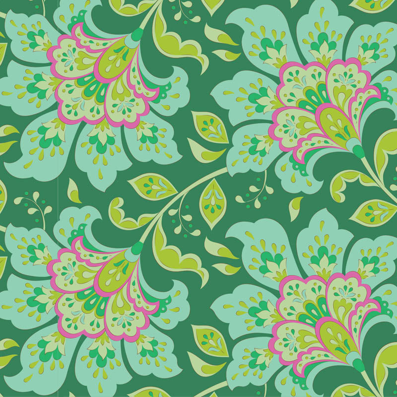 Tilda Fabric FLOWERMARKET PINE from Bloomsville Collection, TIL100514
