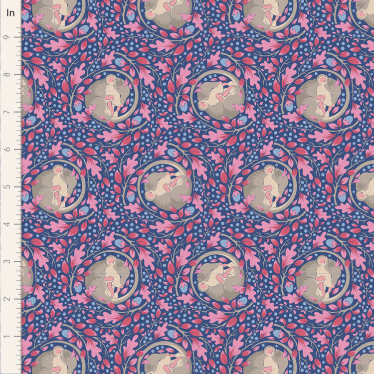 Tilda Fabric SLUMBERMOUSE DENIM from Hibernation Collection, TIL100521