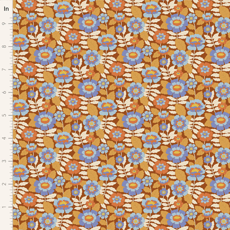 Fabric WALLFLOWER, BEVERLY CARAMEL by TILDA, TIL100612