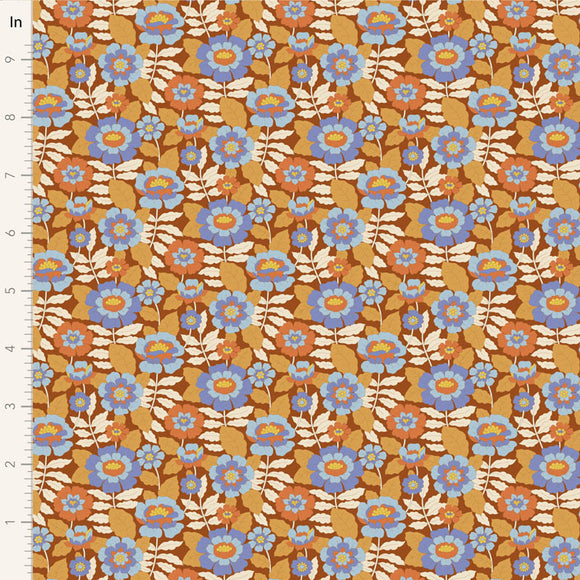 Fabric WALLFLOWER, BEVERLY CARAMEL by TILDA, TIL100612