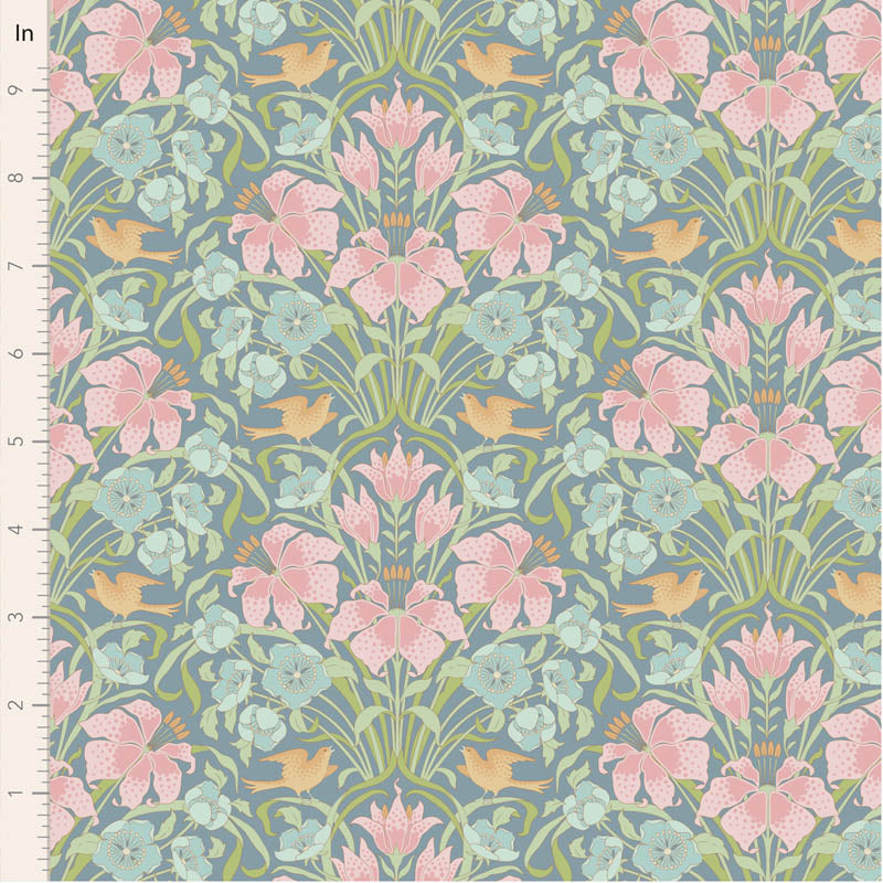 PREORDER! Fabric SONGBIRD BLUE from SONGBIRD Collection by TILDA, TIL100652