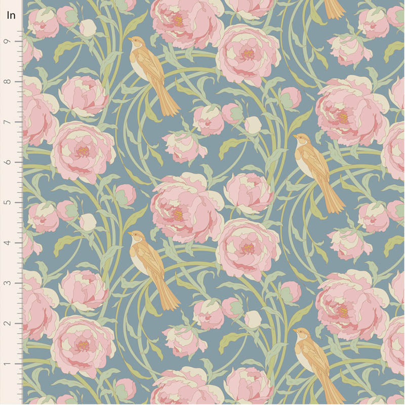 PREORDER! Fabric CORA BLUE from SONGBIRD Collection by TILDA, TIL100655