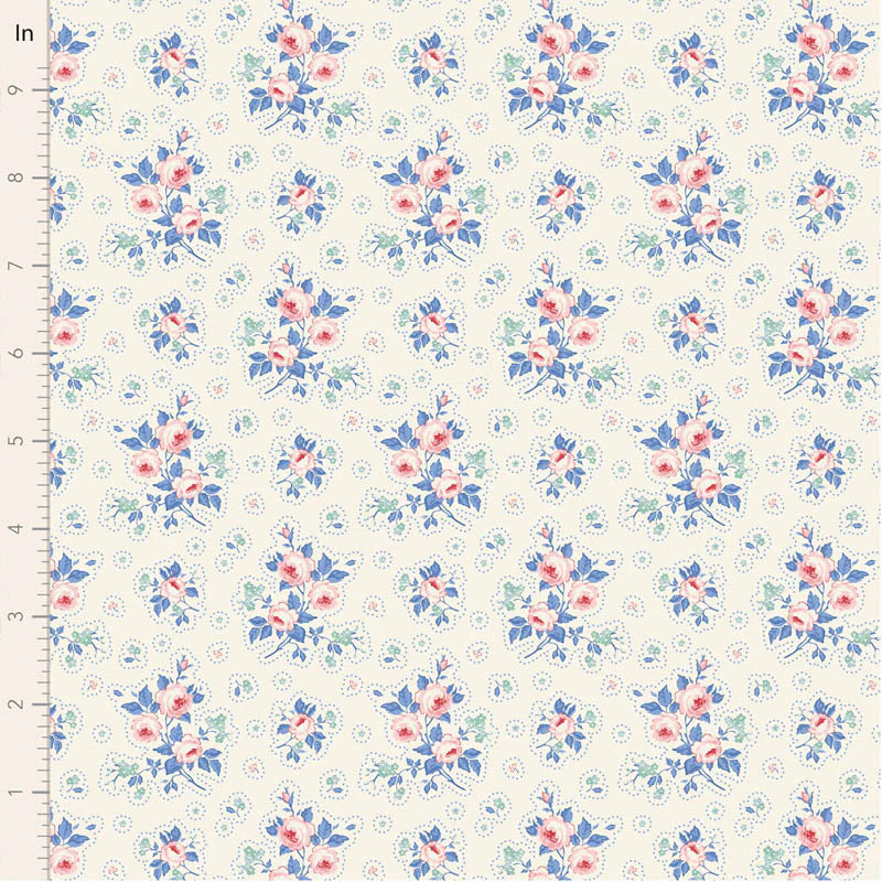 SOMETHING BLUE Collection by TILDA, Fabric FIRST KISS CREAM, TIL100669