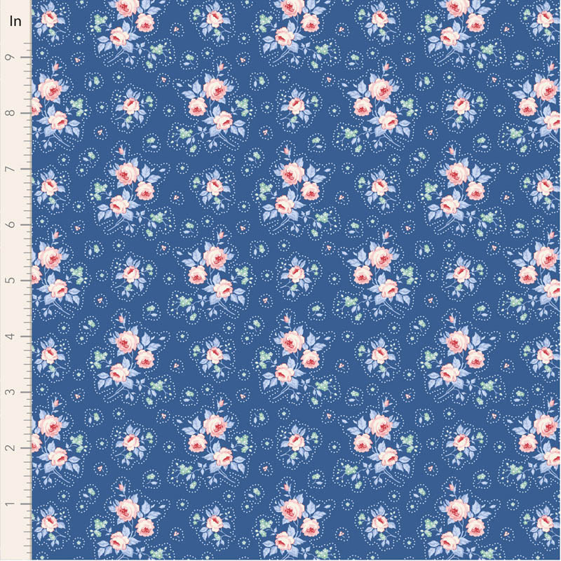 SOMETHING BLUE Collection by TILDA, Fabric FIRST KISS DENIM, TIL100679