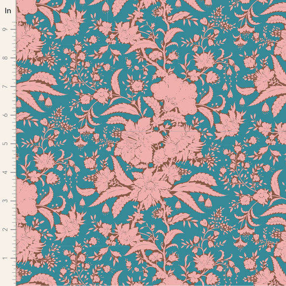 Tilda Fabric ABLOOM PETROL from Bloomsville BLENDERS Collection, TIL110073