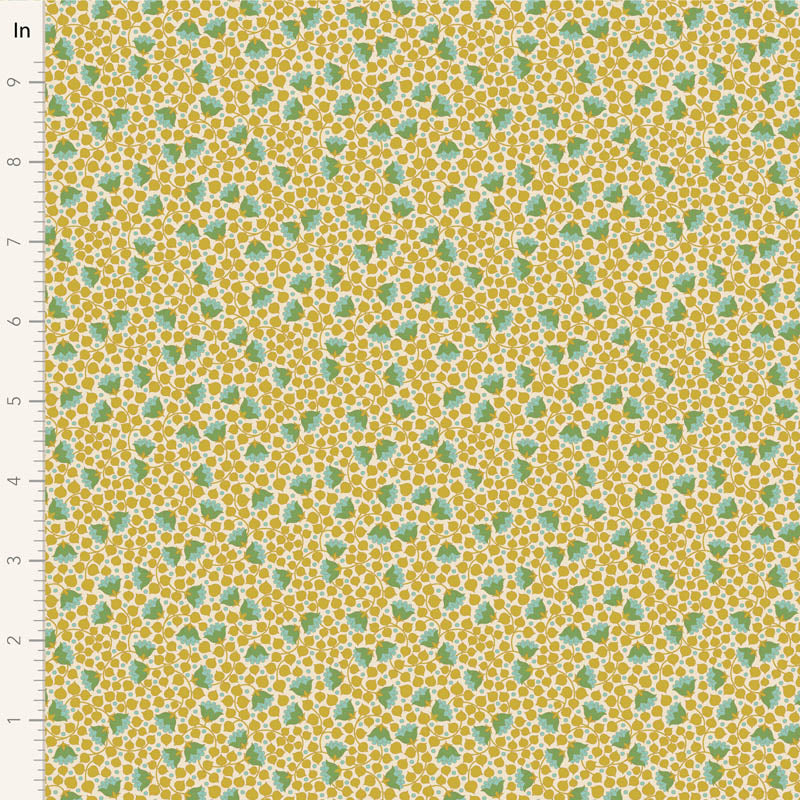 Fabric WALLFLOWER BLENDERS, BELLFLOWER FLAXEN by TILDA, TIL110130