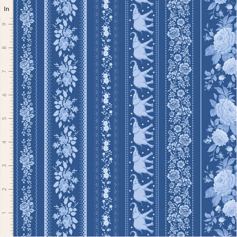 Fabric BORDERS NIGHT, A BLENDER for SOMETHING BLUE Collection by TILDA, TIL110171