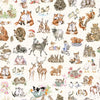 Quilting Fabric CREAM ONE-WAY PACKED ANIMALS MAS11120-E by Hannah Dale from the Together is Better Collection from Maywood Studio