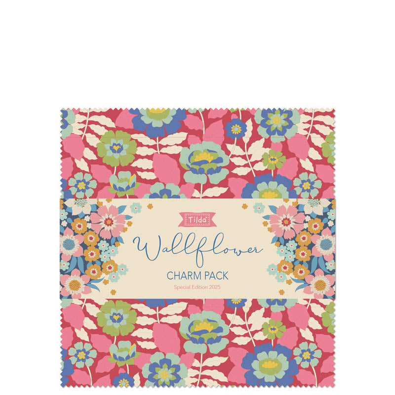 Fabric, 5" CHARM PACK, 40 pieces, from Tilda, WALLFLOWER Collection, 300239