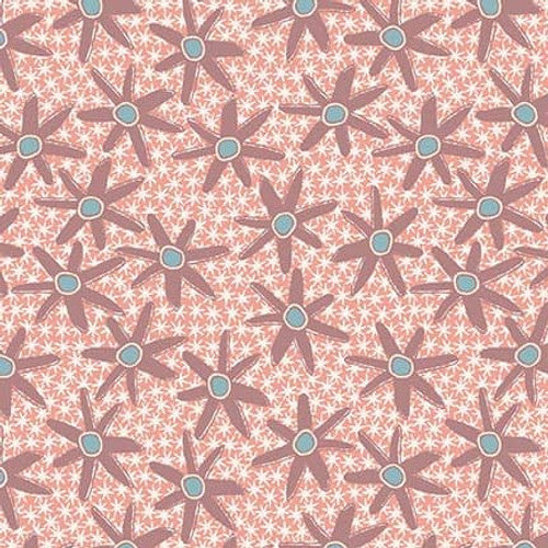 Henry Glass Fabric DAISY LOVE 3322-22 PINK, from Simply Be Collection by Anni Downs