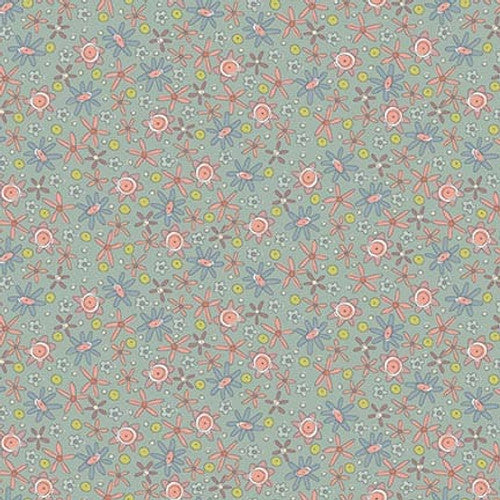 Henry Glass Fabric FLOWER FIELD 3323-77 BLUE, from Simply Be Collection by Anni Downs