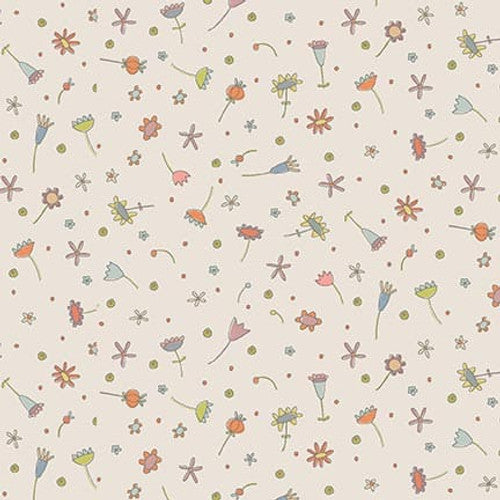 Henry Glass Fabric SCATTERED FLOWERS 3324-44 MIST, from Simply Be Collection by Anni Downs