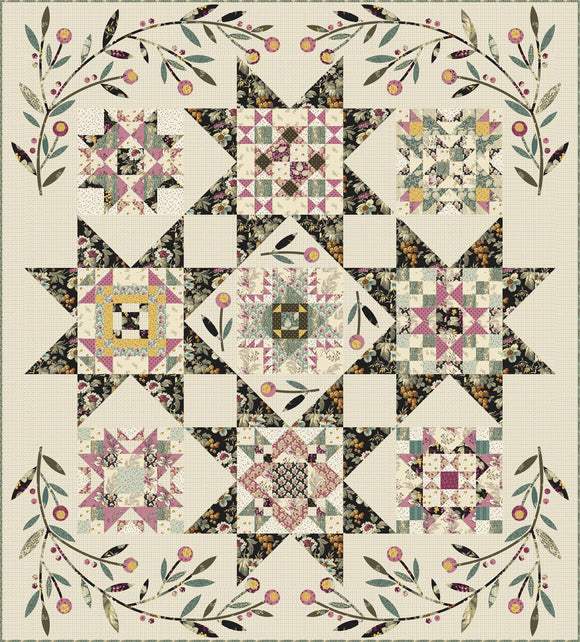 Pattern Super Bloom English Garden by Edyta Sitar from Laundry Basket Quilts, LBQ-1441-P