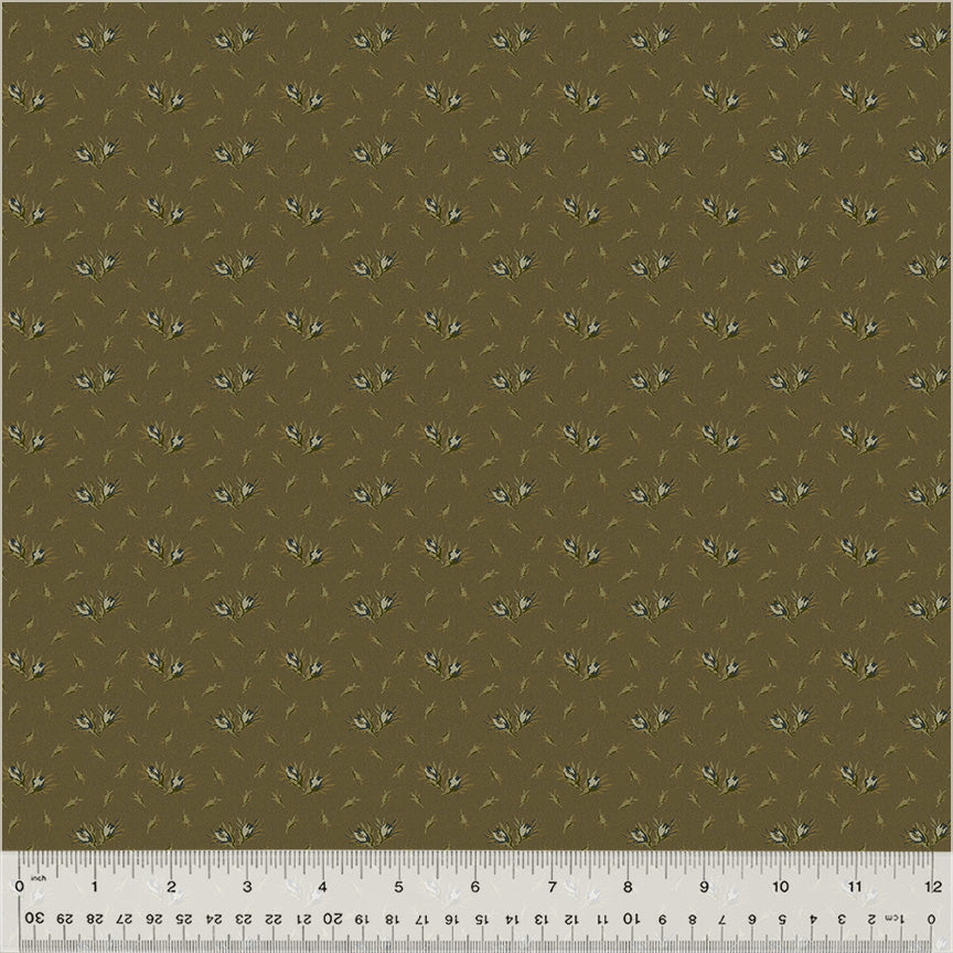 Fabric FLOWER BUD MOCHA from GARDEN TALE Collection by Jeanne Horton 51192A-17