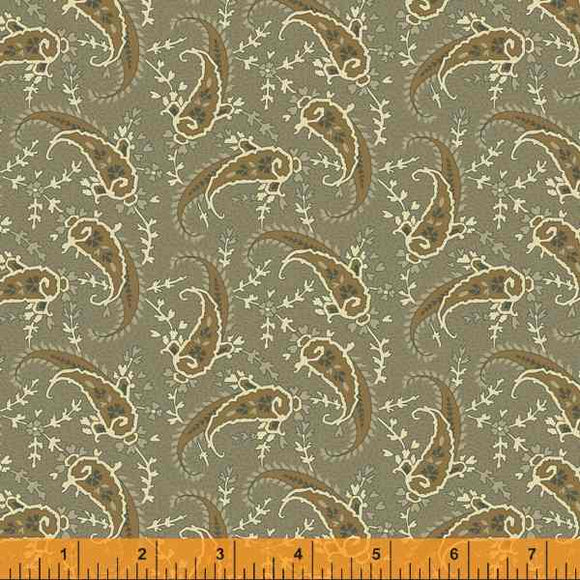 Quilting Fabric PAISLEY from Traveler Collection by Jeanne Horton. 52913-5 Olive