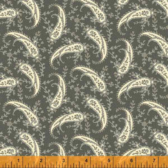 Quilting Fabric PAISLEY from Traveler Collection by Jeanne Horton. 52913-7 Obsidian