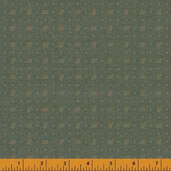 Quilting Fabric TREAD from Traveler Collection by Jeanne Horton. 52918-12 Peacock