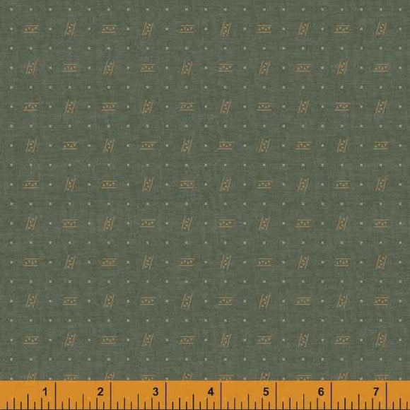 Quilting Fabric TREAD from Traveler Collection by Jeanne Horton. 52918-12 Peacock