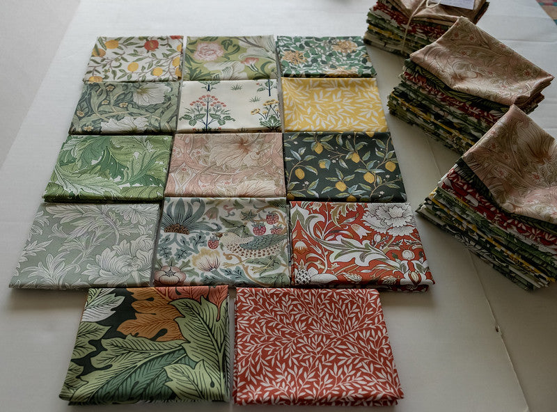 Fabric Bundle of 14 Fat 1/4s from LEICESTER Collection, by The Original Morris and Co. For Free Spirit Fabrics