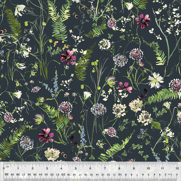 Cotton Fabric, FLOWERFIELD INDIGO, 53785D-3, Perennial Collection by Kelly Ventura for Windham Fabrics
