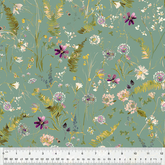 Cotton Fabric, FLOWERFIELD SAGE, 53785D-4, Perennial Collection by Kelly Ventura for Windham Fabrics