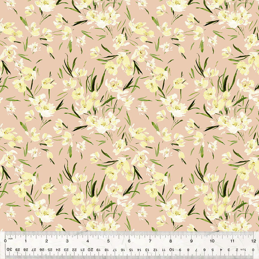 Cotton Fabric, PEONY TULIP PETAL, 53787D-6, Perennial Collection by Kelly Ventura for Windham Fabrics