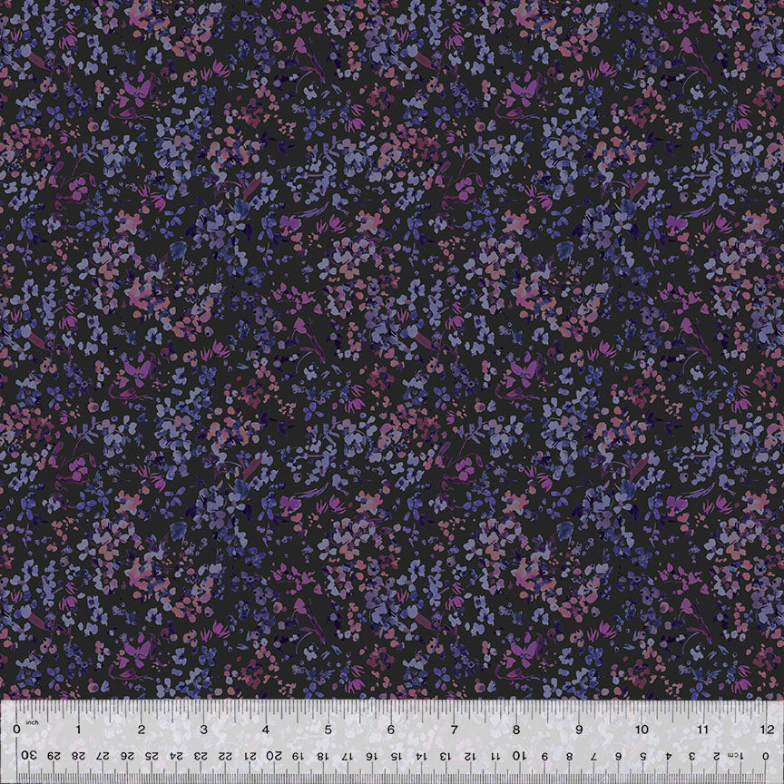 Cotton Fabric, WILDFLOWER, VIOLET, 53808-1, FLORET Collection by Kelly Ventura for Windham Fabrics