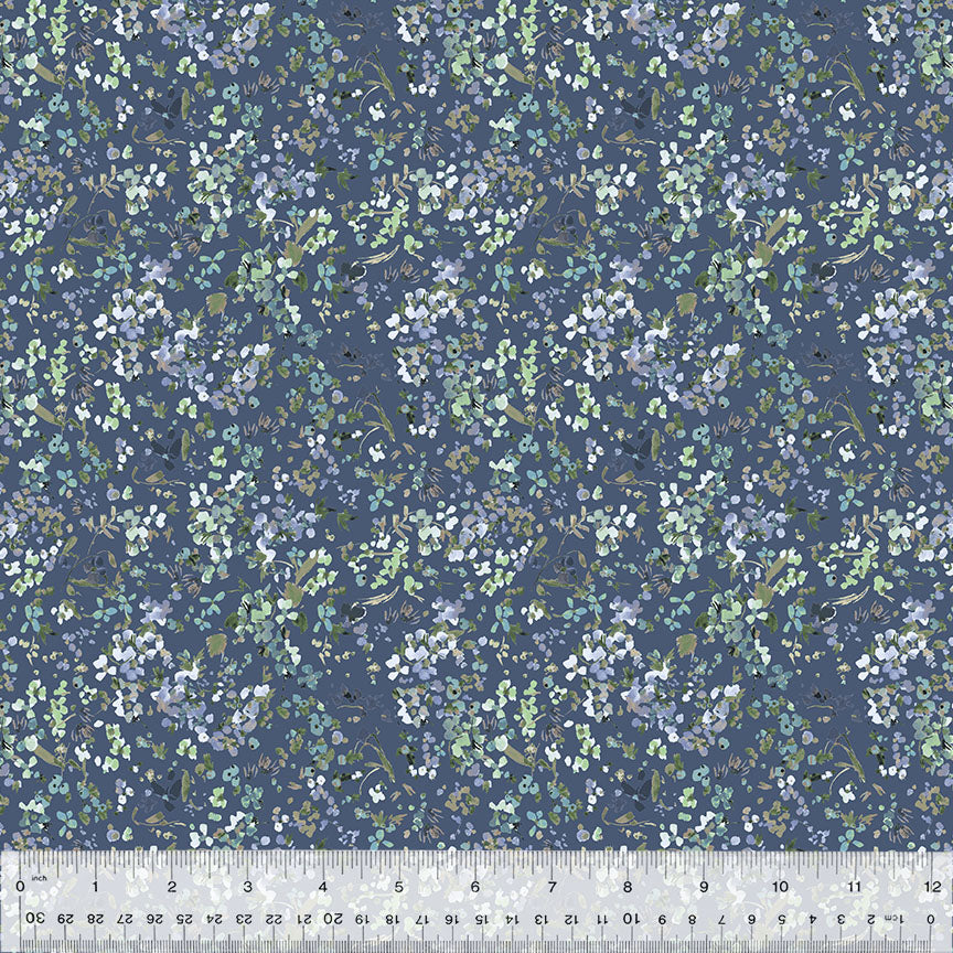 Cotton Fabric, WILDFLOWER, BLUE THISTLE, 53808-16, FLORET Collection by Kelly Ventura for Windham Fabrics
