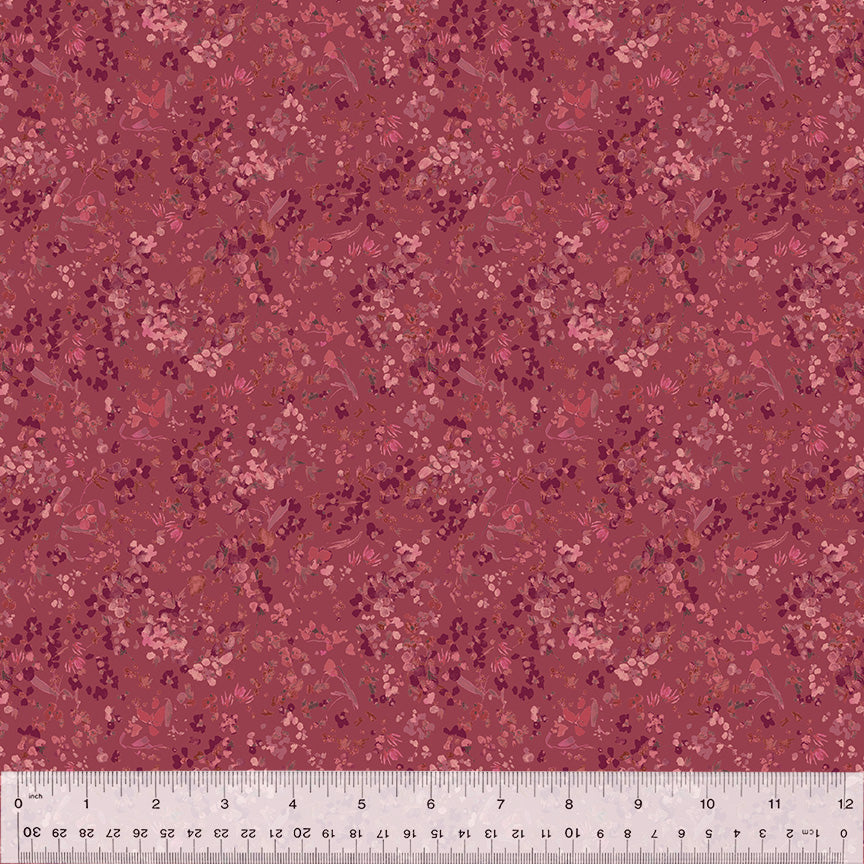 Cotton Fabric, WILDFLOWER, ROSE, 53808-5, FLORET Collection by Kelly Ventura for Windham Fabrics