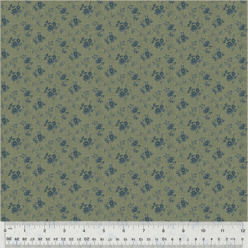 Fabric DAISY TRAIL BREEN from GARDEN TALE Collection by Jeanne Horton 53822-8