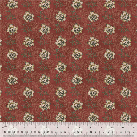 Fabric GARDEN ROW RUBY from GARDEN TALE Collection by Jeanne Horton 53825-14