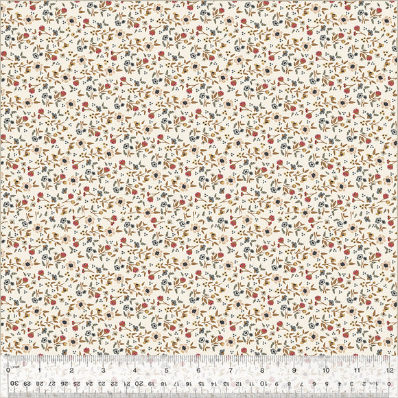 Petite Jeanne Collection, WILD FLOWERS IVORY Quilting Fabric from L'Atelier Perdu for Windham Fabrics, 53943-1