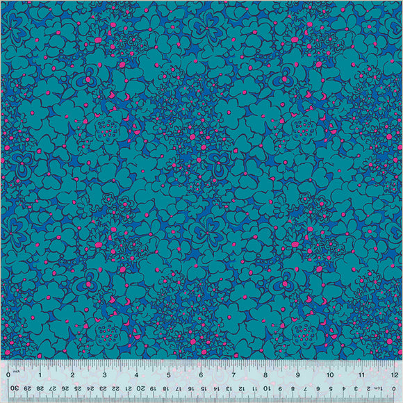 Cotton Fabric PERIWINKLE BLUE from BOTANICA Collection, Windham Fabrics, 54016-14