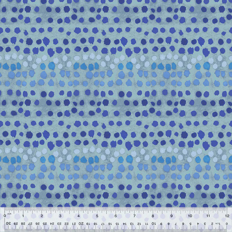 Sketchbook #21, PAINT POTS, 54549D-9 OCEAN Quilting Fabric from Marcia Derse for Windham