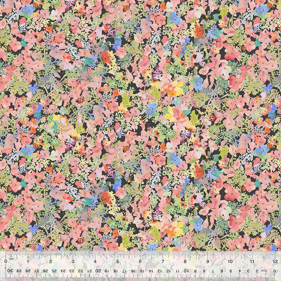 Cotton Fabric Sweet Pollen 54775D-10 Charcoal, FOREST FRUITS Collection from Betsy Olmsted for Windham