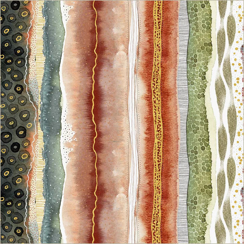 Fabric STRATA Fire Opal, from FLORA and FORM Collection by Essoldo Designs for Windham, 54778DM-2