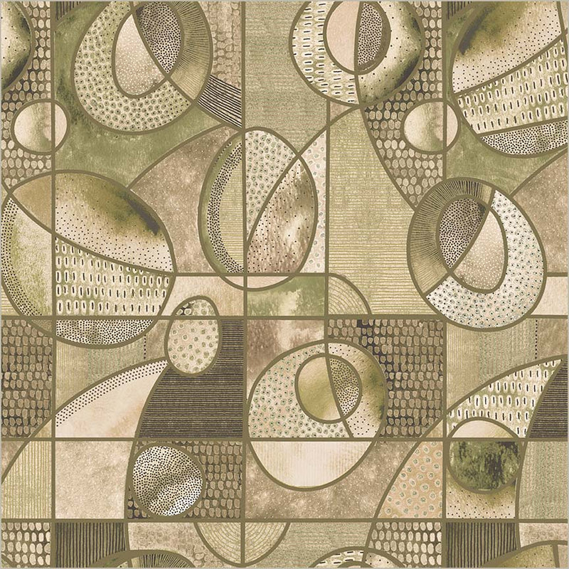 Fabric ORBIT Sage, from FLORA and FORM Collection by Essoldo Designs for Windham, 54782D-7