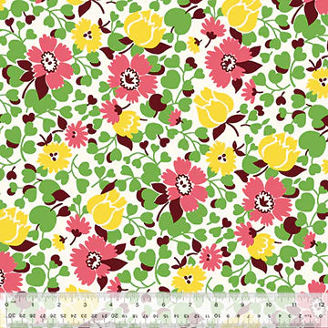Cotton Fabric PACKED PETALS 54790-4 Pink, MERRY-GO-ROUND Collection from Whistler Studios for Windham