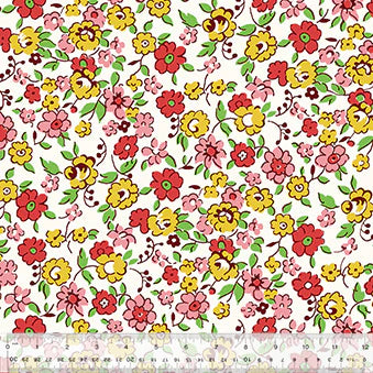 Cotton Fabric FLOWING FLOWERS 54791-1 Red, MERRY-GO-ROUND Collection from Whistler Studios for Windham