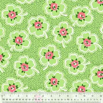 Cotton Fabric DITSY DOTTED FLORAL 54792-5 Green, MERRY-GO-ROUND Collection from Whistler Studios for Windham