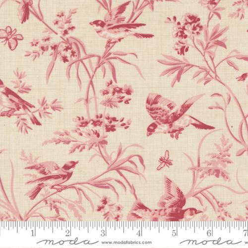 Cotton Fabric, ANTOINETTE PEARL FADED RED 13950 11 by French General for Moda Fabrics