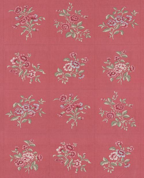 Cotton Fabric, ANTOINETTE PANEL FADED RED 13958 15 by French General for Moda Fabrics