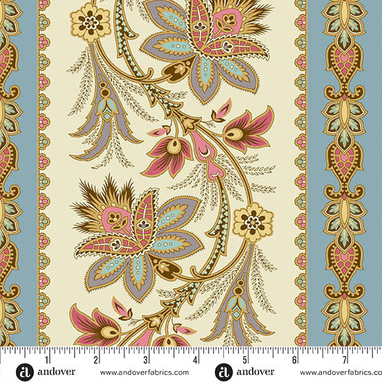 Fabric SUE BLUE, A-1536-B from Holbrook Collection by MAX AND LOUISE for Andover