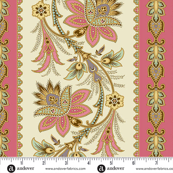 Fabric SUE RASPBERRY, A-1536-E from Holbrook Collection by MAX AND LOUISE for Andover