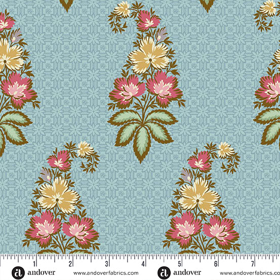 Fabric MICHELLE BLUE, A-1537-B from Holbrook Collection by MAX AND LOUISE for Andover