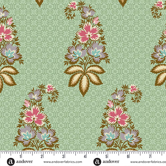 Fabric MICHELLE GREEN, A-1537-G from Holbrook Collection by MAX AND LOUISE for Andover